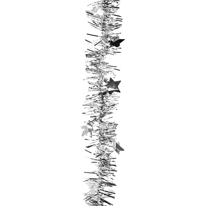 3x Folien Girlande mit Sternen für Weihnachten Silvester Geburtstag Party Feier Deko - silber