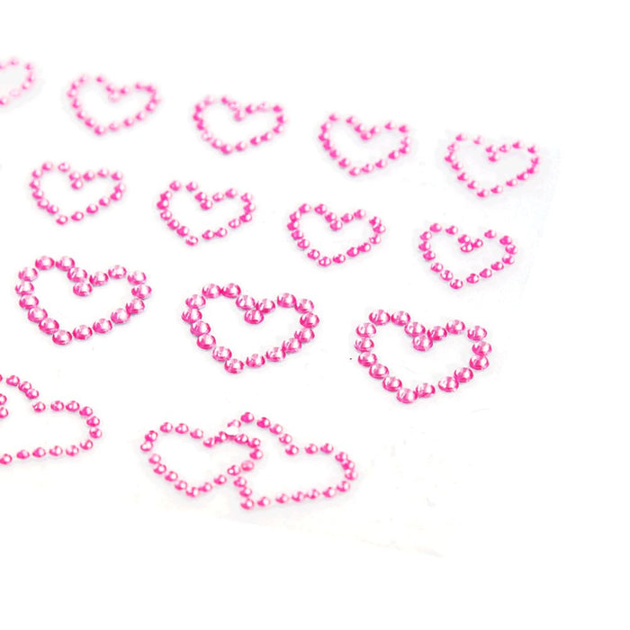 16 Herz Sticker Strass Steine Aufkleber Hochzeit Deko - rosa