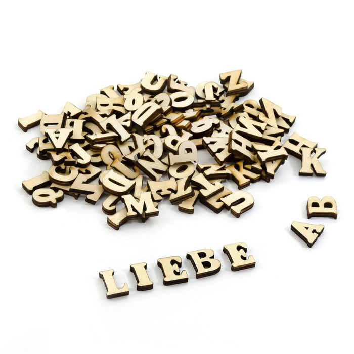 ABC Holz Buchstaben Spielzeug Alphabet Deko ca. 100 Teile - natur