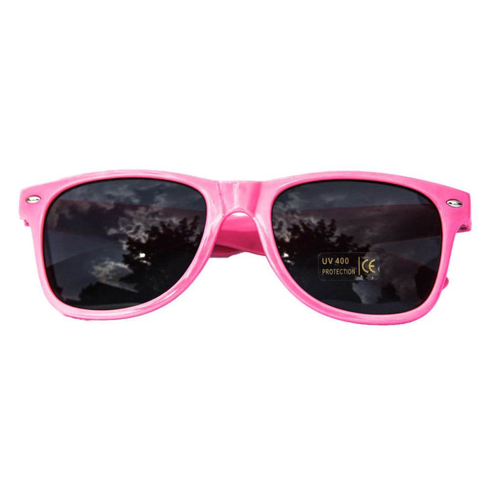 Nerdbrille Hornbrille 80s Retro Nerd Streber Sonnenbrille - rosa