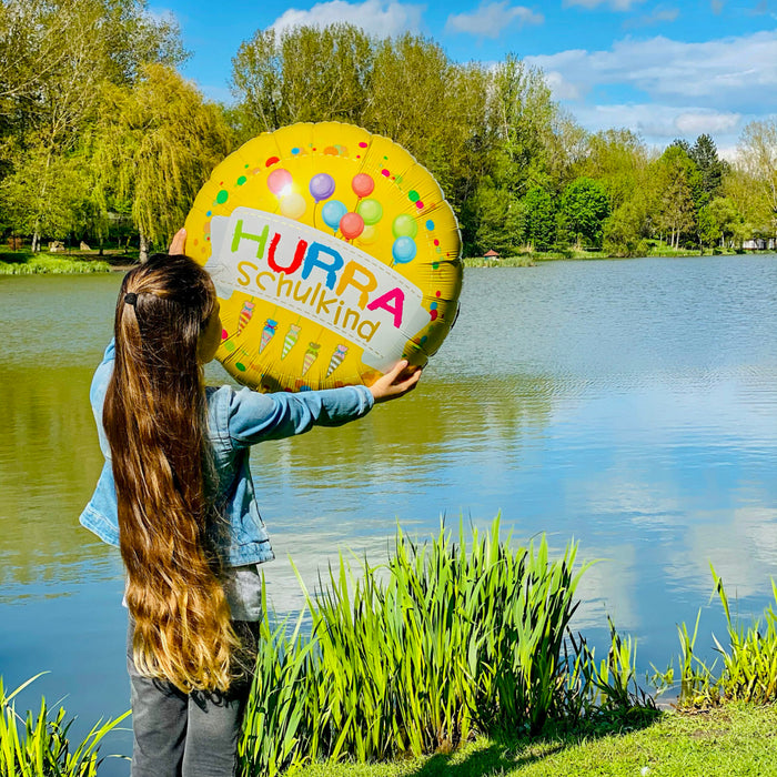 Schuleinführung Schulanfang Einschulung Deko Set - Schulkind Girlande + Luftballon + Zuckertüten Konfetti