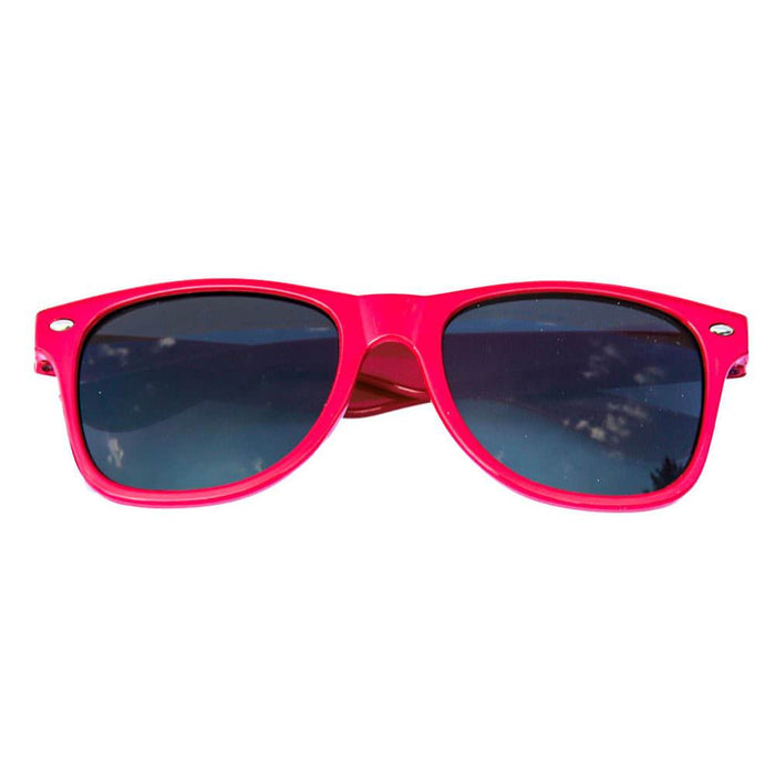 Nerdbrille Hornbrille 80s Retro Nerd Streber Sonnenbrille - pink