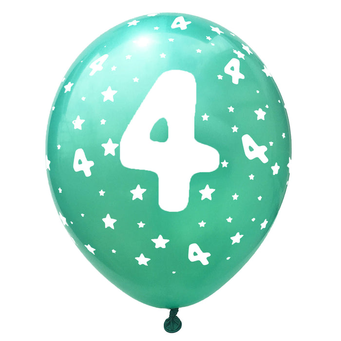 Luftballon Set Zahl 4 für 4. Geburtstag Kindergeburtstag Party 10 Deko Ballons Geburtstagsdeko bunt