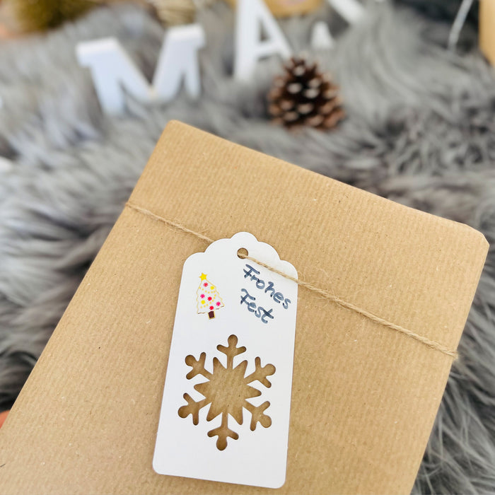 Weihnachtsdeko Set - Geschenke Deko Sticker Aufkleber + Geschenkanhänger für Advent Deko Basteln