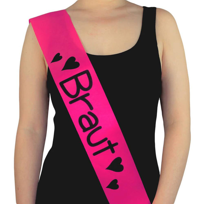 Schärpe Braut + Braut Security Set JGA Hen Party Bride to be pink