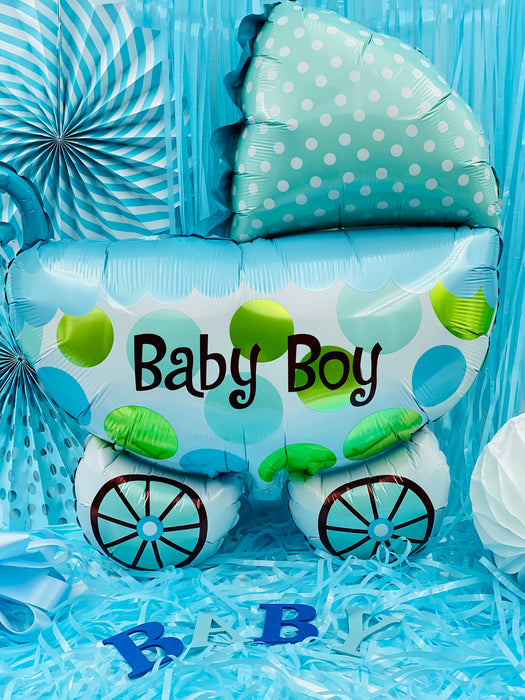 Folien Luftballon in Kinderwagen Form Baby Boy Folienballon für Baby Shower Party Geburt Jungs