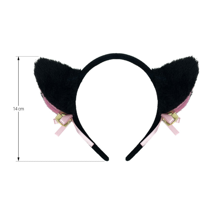 Haarreif Katzen Ohren Haarreifen für Fasching Karneval Motto Party Katze Kostüm Accessoire - schwarz