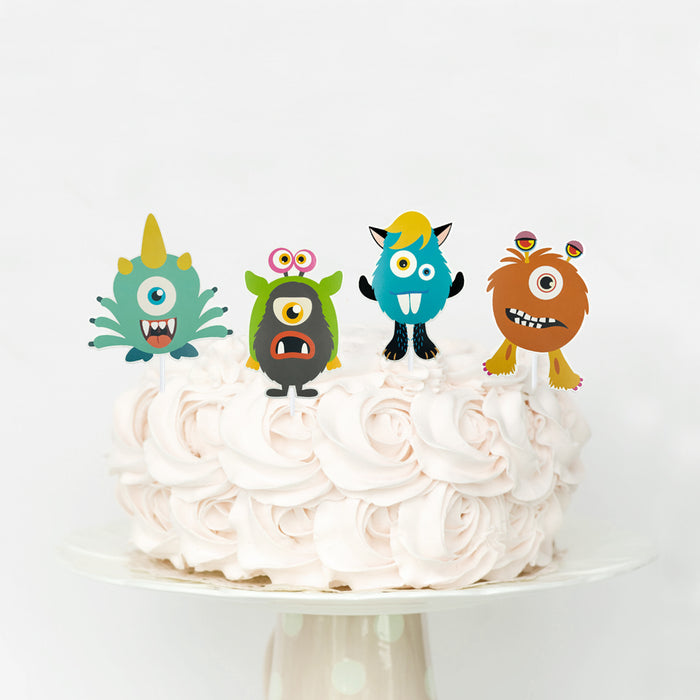 Monster Torten Topper für Kinder Geburtstag von Jungs und Mädchen Cake Topper Kuchendeckel