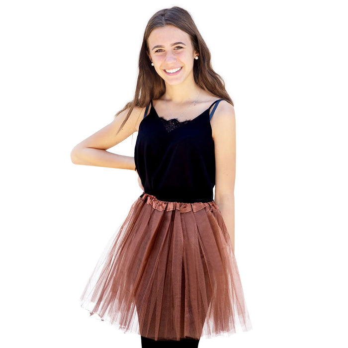 Tutu Tütü Damen Rock braun Tüllrock Unterrock Kostüm Accessoire Fasching Karneval 60 cm - 116 cm