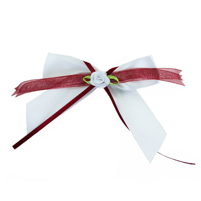 Antennenschleife Hochzeit Deko Schleife 12 cm - weinrot