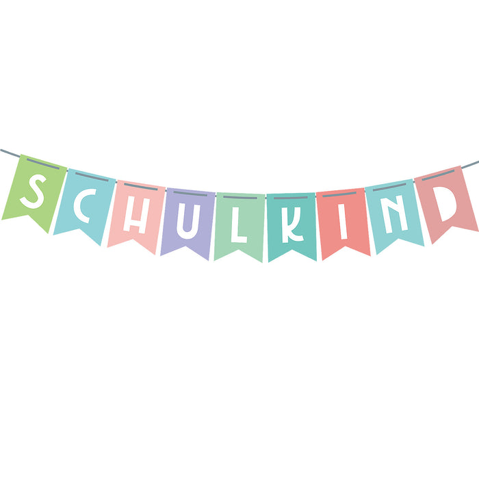 Schuleinführung Schulanfang Einschulung Deko Set - Schulkind Girlande + Torten Topper + Konfetti Set