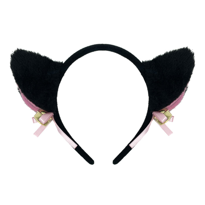 Haarreif Katzen Ohren Haarreifen für Fasching Karneval Motto Party Katze Kostüm Accessoire - schwarz