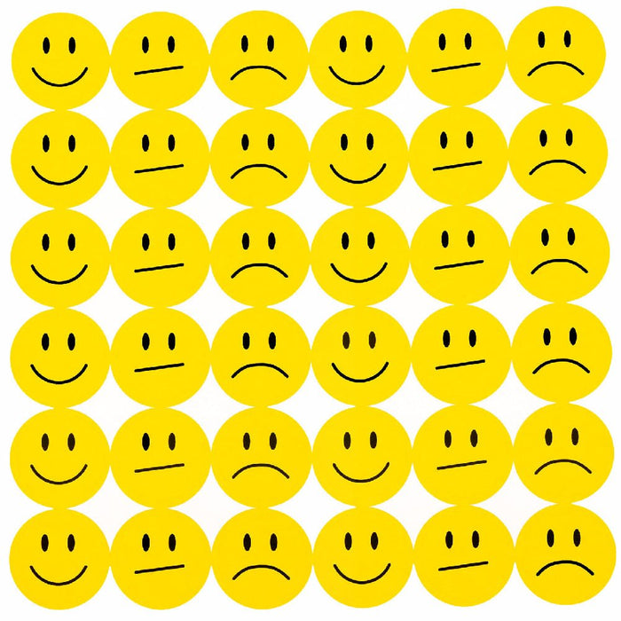 180 Smiley Sticker Set Aufkleber Lächeln Emoji Smily Face  - gelb