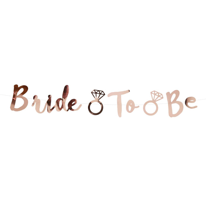 Bride To Be Girlande Banner 1,5m JGA Hen Party Feier Deko - roségold