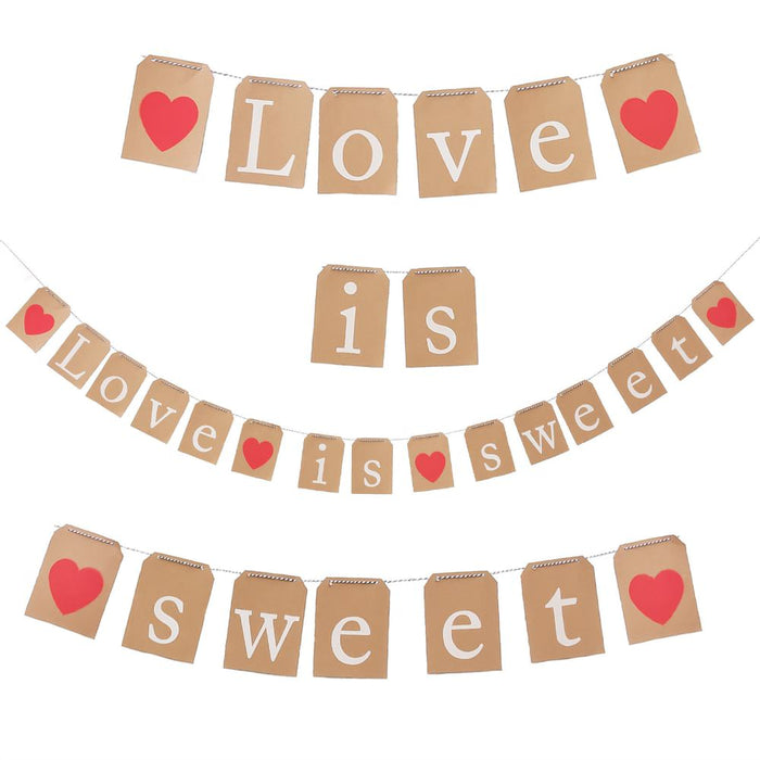 Hochzeit JGA Girlande Banner Deko - Love is sweet