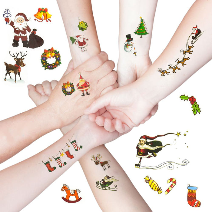 Temporäre Klebetattoos Kinder Tattoo Set 22 Stk - Weihnachten Mix