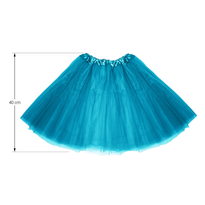 Tutu Tütü Damen Rock türkis Tüllrock Unterrock Kostüm Accessoire für Fasching Karneval 60 cm - 116 cm