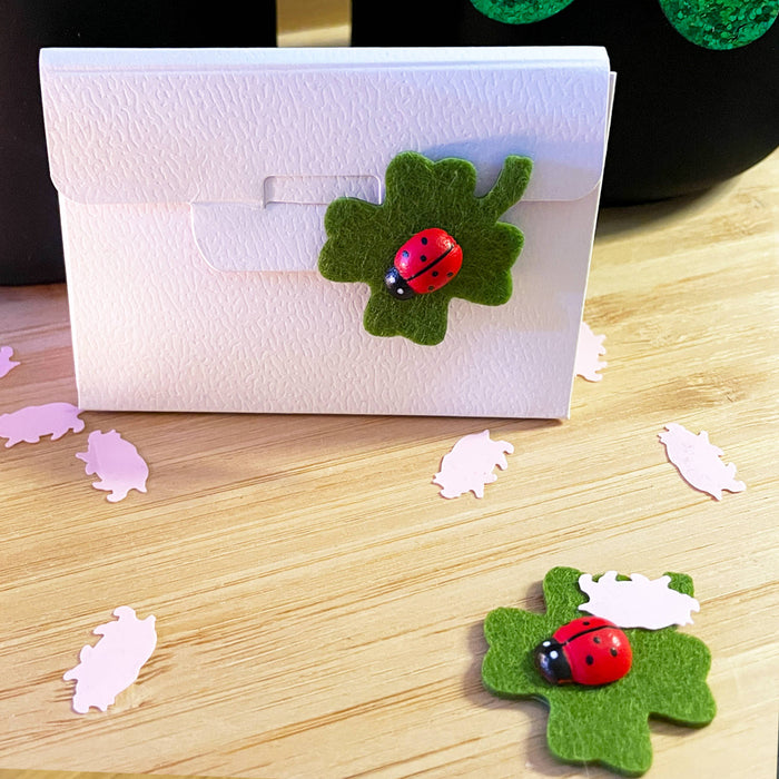 Marienkäfer + Kleeblatt Deko Set Konfetti Geburtstag Silvester Feier Party Glück Streu Geschenk Deko