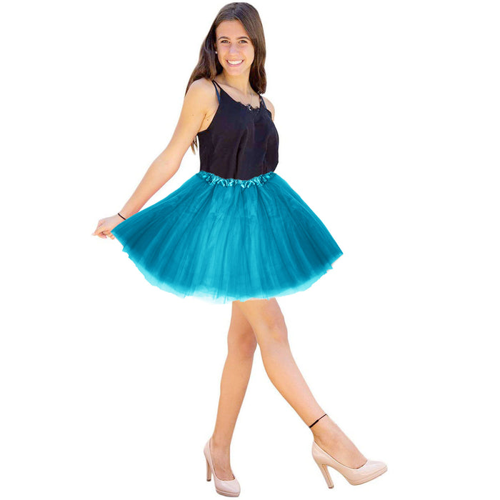 Tutu Tütü Damen Rock türkis Tüllrock Unterrock Kostüm Accessoire für Fasching Karneval 60 cm - 116 cm