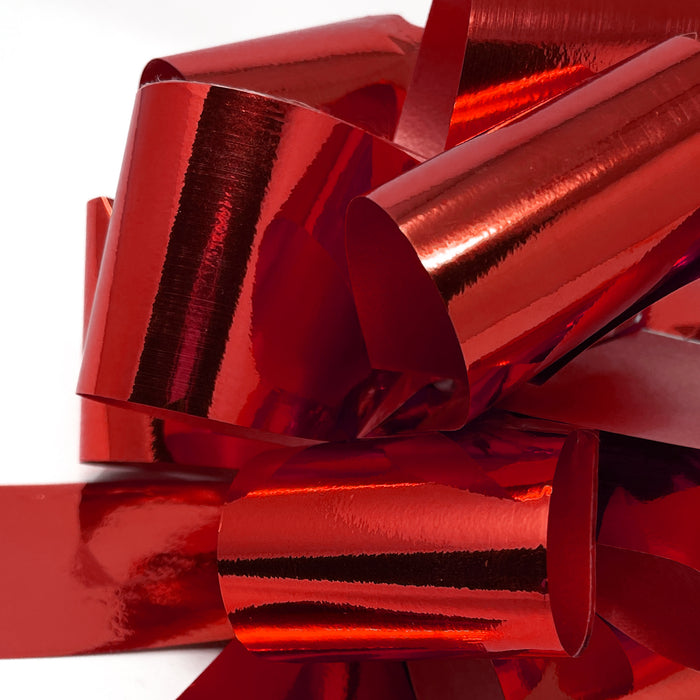 Geschenkschleife Deko Schleife für Geschenke Tüten Zuckertüte Weihnachten Geschenkdeko Metallic - rot