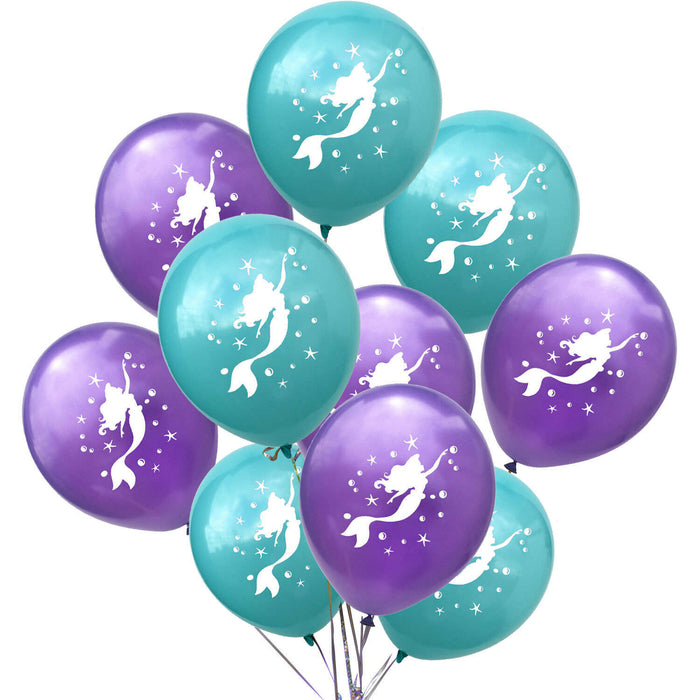 Happy Birthday Geburtstag Meerjungfrau Party Deko Set - Luftballons + Happy Birthday Girlande + Meerjungfrauen Konfetti