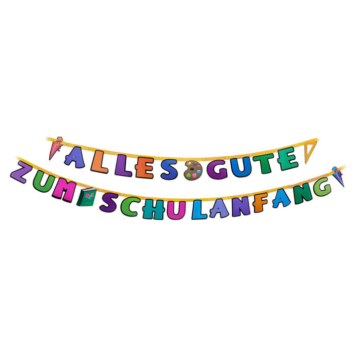 Schuleinführung Schulanfang Einschulung Deko Set - Girlanden + Luftballons + Konfetti