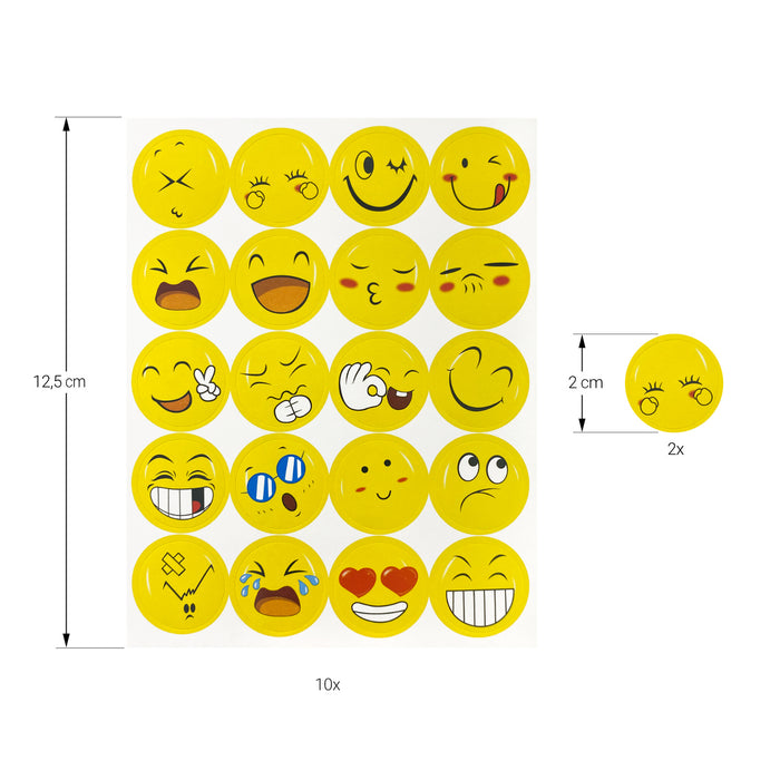 Kinder Sticker Set 3170 Smiley und Stern Aufkleber für Kinder für Kindergeburtstag zum Spielen Basteln