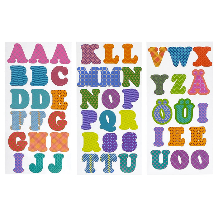 ABC Alphabet Buchstaben Sticker Set 51 Aufkleber für Schuleinführung Einschulung zum Basteln - bunt