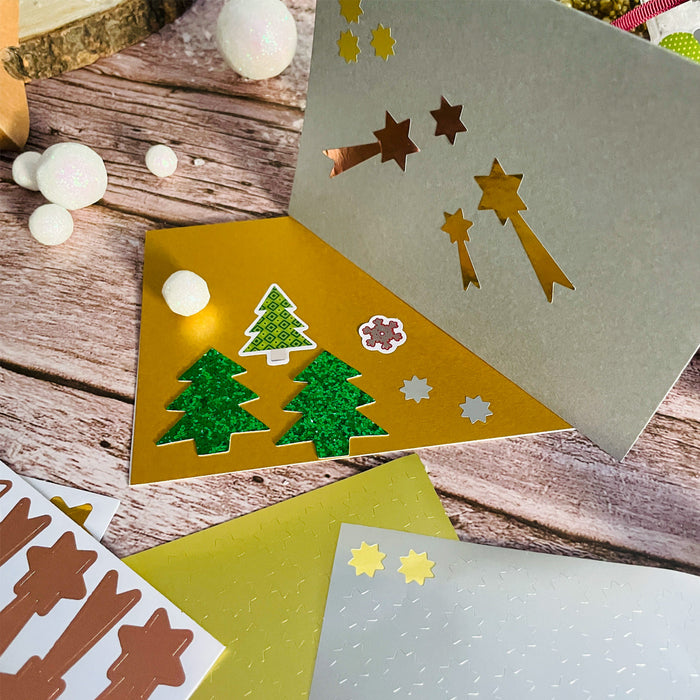 308 Stern Sticker matt Stern Aufkleber für Weihnachten zum Dekorieren Basteln Scrapbooking - gold