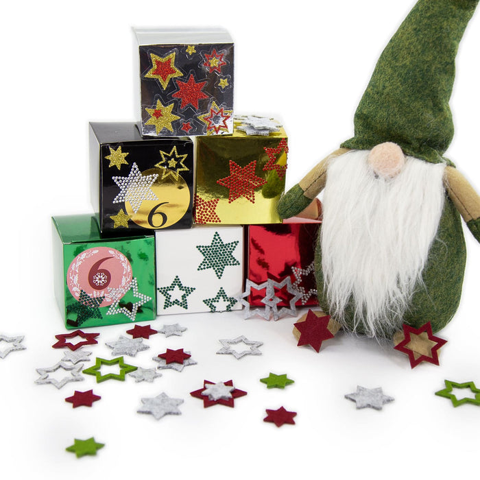 8 Pappschachteln für DIY Adventskalender Advent Kisten Boxen - schwarz