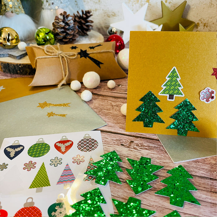 Weihnachts Sticker Kugel Baum Schneeflocke Aufkleber zum Verzieren Scrapbooking Basteln für Advent Weihnachten