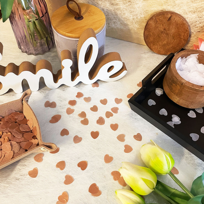 Papier Herz Konfetti Herzen Tischdeko Streu Deko für Valentinstag JGA Hochzeit Geburtstag Liebe - weiß