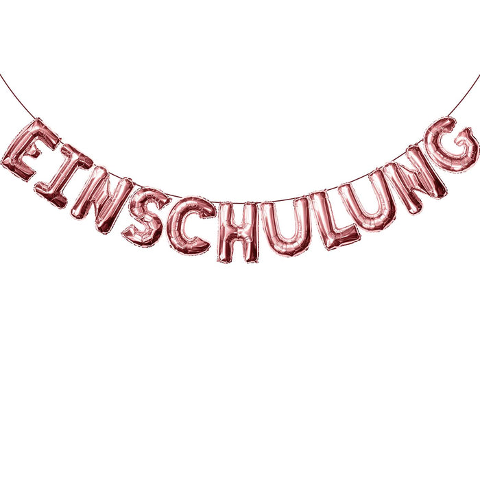 Einschulung Folienballon Girlande Schuleinführung Schulanfang Feier Deko roségold