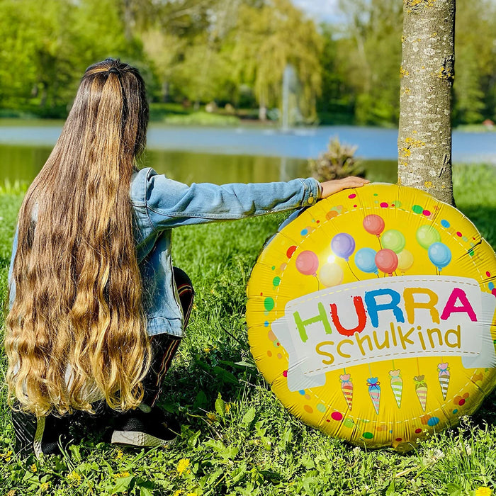 Schuleinführung Schulanfang Einschulung Deko Set - Tier Girlande + Ballon HURRA Schulkind + Konfetti