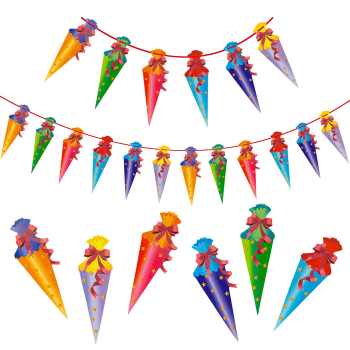 Schuleinführung Schulanfang Einschulung Deko Set - Schulkind Folienballon + 2 Girlanden + 3 Konfetti Sets