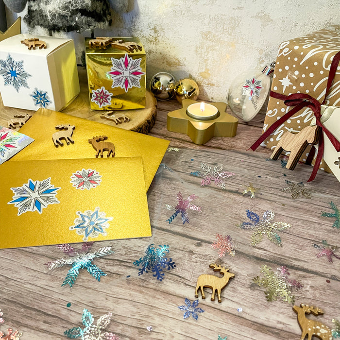 Holz Rentier Hirsch Konfetti 12 Stk. als Tisch Streu Deko für Weihnachten DIY Dekoration Basteln