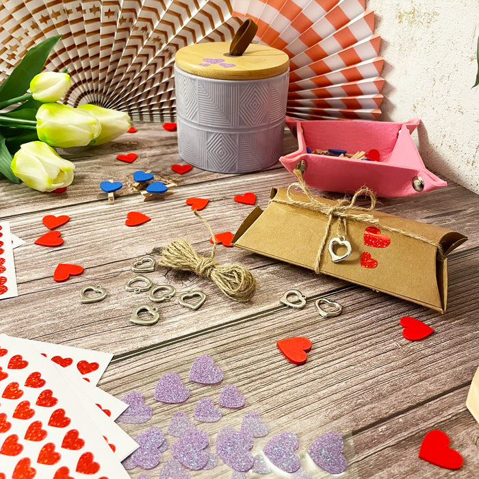 360 Herz Sticker Herzen Aufkleber Rot Hologramm Effekt Glitzernd zum Basteln Scrapbooking Dekoration Verzierung (Kopie)
