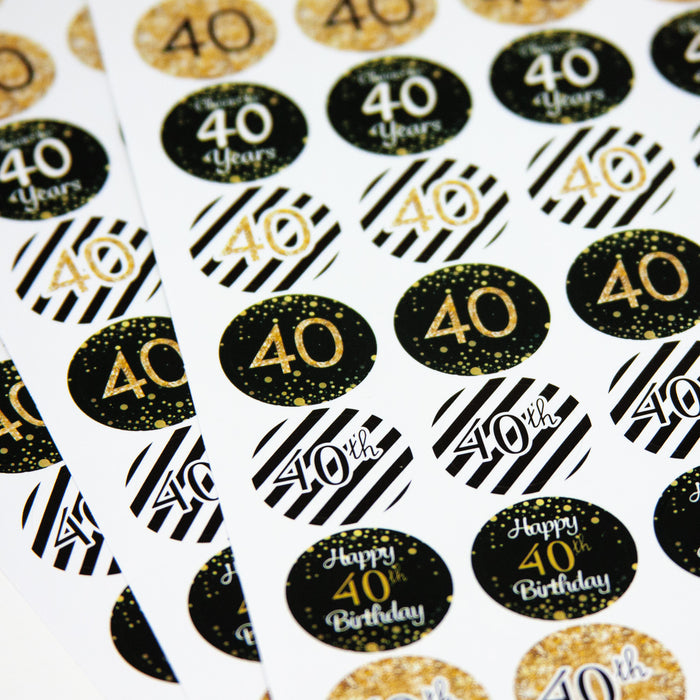 40. Geburtstag Sticker Jubiläum Deko Aufkleber 108 Stk. Geschenk Dekoration Party Geburtstagsdeko