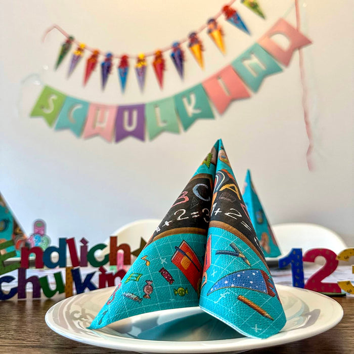 Schuleinführung Schulanfang Einschulung Deko Set - Schulkind Folienballon + 2 Girlanden + 3 Konfetti Sets