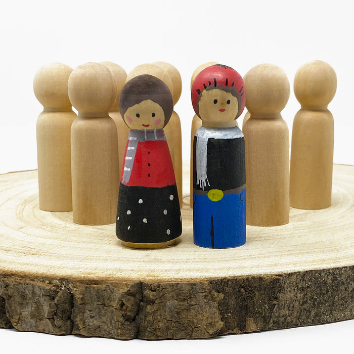 10 Holz Figuren zum Bemalen Männer Holzdeko zum Basteln Spielen DIY Deko für Weihnachten Weihnachtsdeko Tischdeko