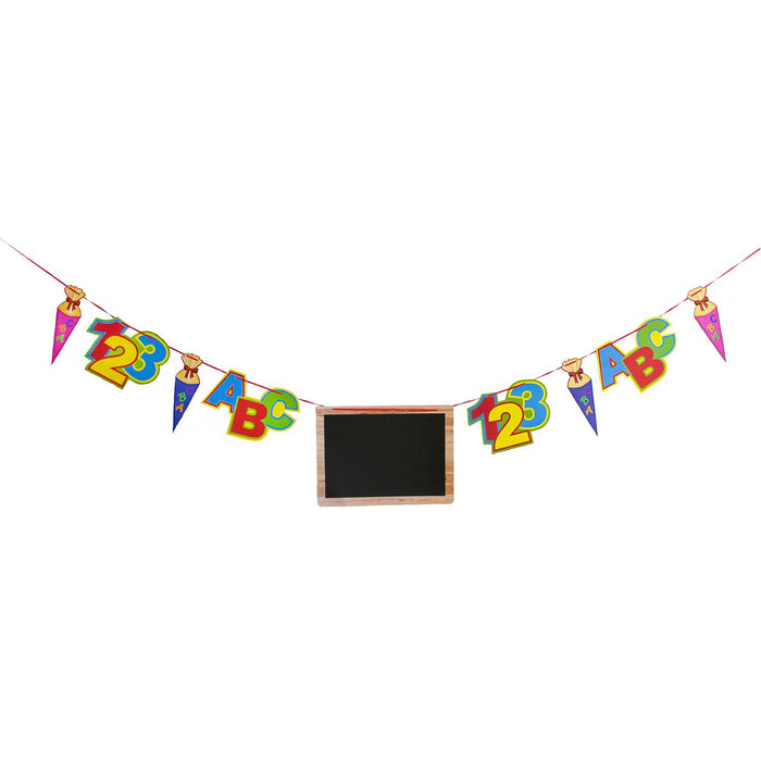 Schuleinführung Schulanfang Einschulung Deko Set - Schulkind Folienballon + 2 Girlanden + 3 Konfetti Sets