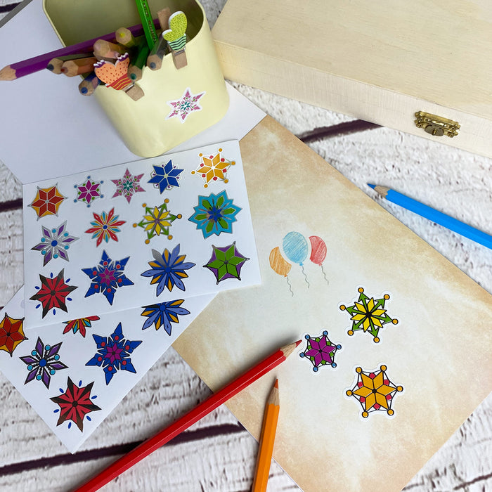 26 Mandala Sticker Blumen Aufkleber zum Spielen Basteln Scrapbooking für Kindergeburtstag Mädchen