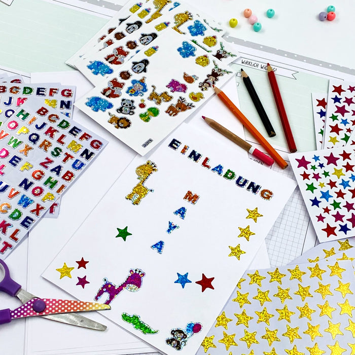 600 Sterne Sticker Stern Aufkleber mit Holo Effekt für Weihnachten Weihnachtsdeko Geschenkdeko Basteln - gold