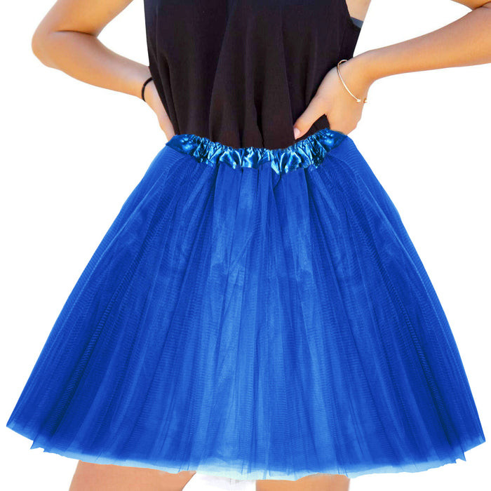 Tutu Tütü Damen Rock dunkelblau Tüllrock Unterrock Kostüm Accessoire für Fasching Karneval 60 cm - 116 cm