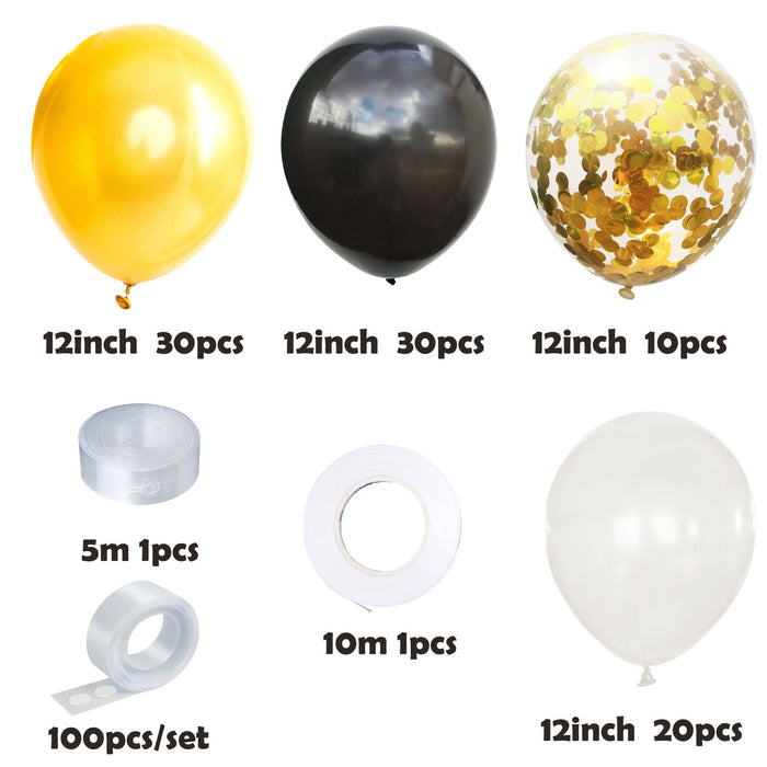 XXL Luftballon Girlande Ballon Banner Deko für Kinder Geburtstag Jubiläum Hochzeit JGA gold schwarz