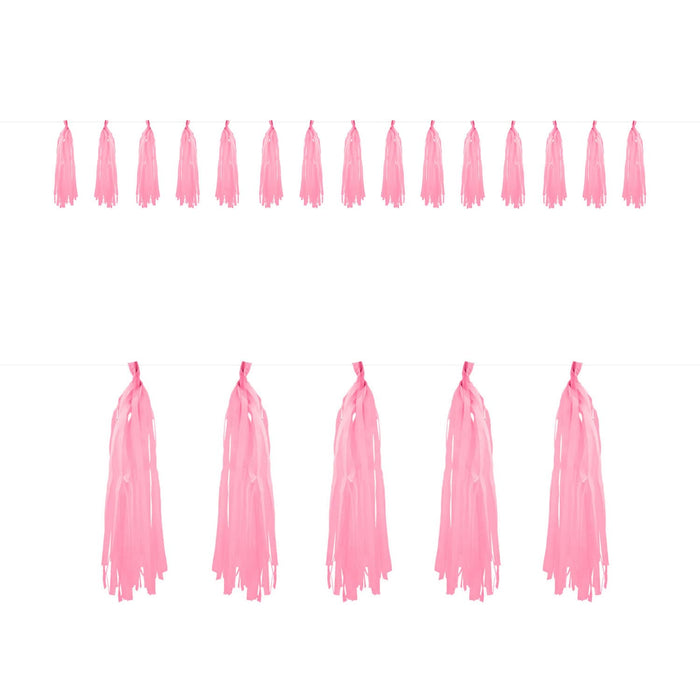 Tassel Girlande Quasten Papier Streifen Geburtstag Hochzeit Party Deko - rosa