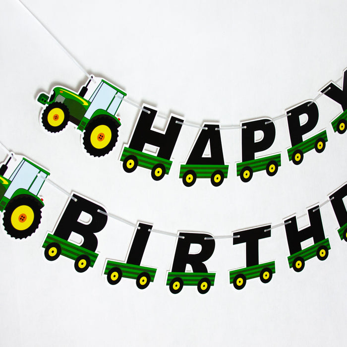 Happy Birthday Girlande Traktor Banner für Kindergeburtstag Geburtstag Party Deko für Jungs Jungen