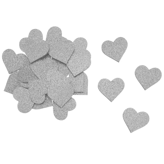 25 Holz Herzen silber Glitzer Konfetti Holzdeko Tischdeko Streudeko für JGA Hochzeit Valentinstag Party zum Basteln