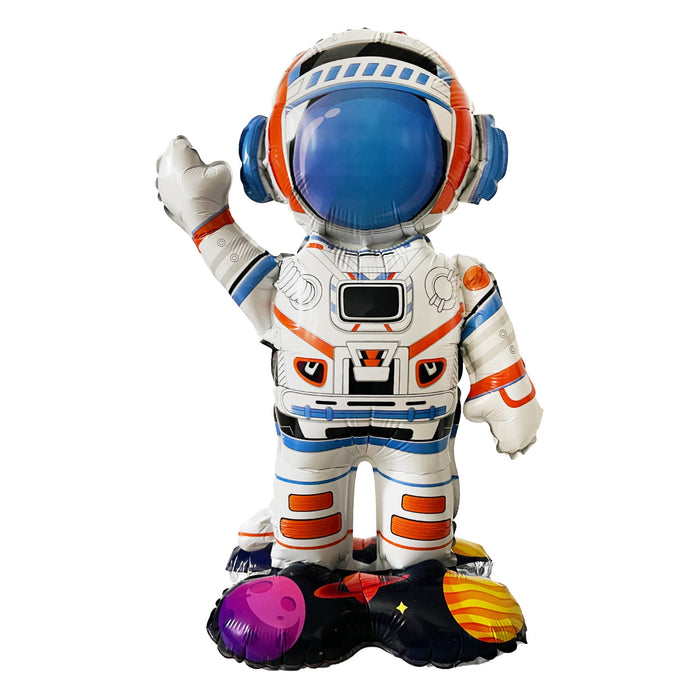 3D Folienballon Astronaut selbststehend für Jungen und Mädchen zum Kindergeburtstag Deko Motto Party