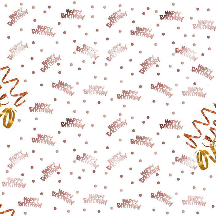 Konfetti Set Happy Birthday + Punkte für Geburtstag Jubiläum über 2500 Stück Tisch Deko Streudeko - roségold